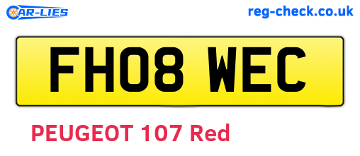 FH08WEC are the vehicle registration plates.