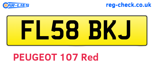 FL58BKJ are the vehicle registration plates.