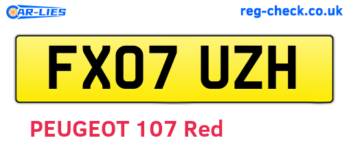 FX07UZH are the vehicle registration plates.