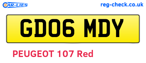 GD06MDY are the vehicle registration plates.