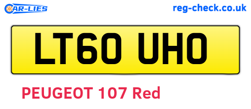 LT60UHO are the vehicle registration plates.