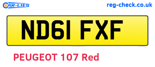 ND61FXF are the vehicle registration plates.
