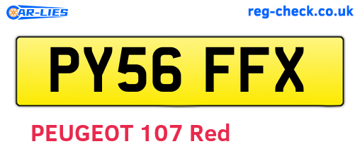 PY56FFX are the vehicle registration plates.