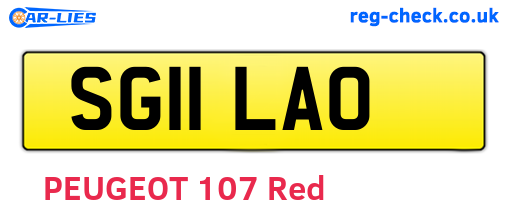 SG11LAO are the vehicle registration plates.