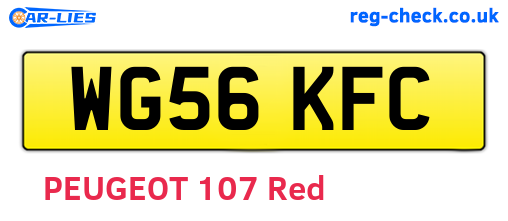 WG56KFC are the vehicle registration plates.