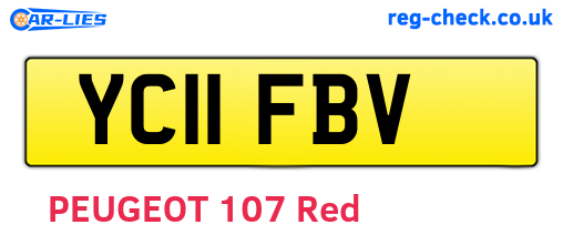 YC11FBV are the vehicle registration plates.