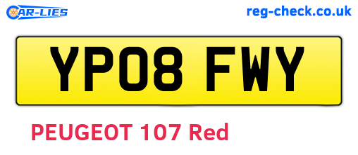 YP08FWY are the vehicle registration plates.