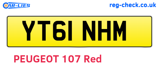 YT61NHM are the vehicle registration plates.