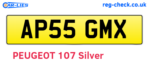 AP55GMX are the vehicle registration plates.