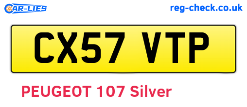 CX57VTP are the vehicle registration plates.