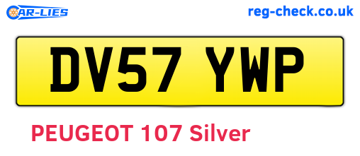 DV57YWP are the vehicle registration plates.