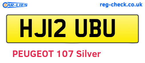 HJ12UBU are the vehicle registration plates.