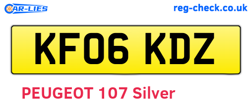 KF06KDZ are the vehicle registration plates.