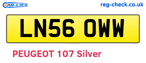 LN56OWW are the vehicle registration plates.