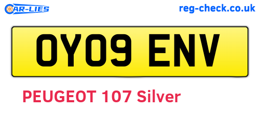 OY09ENV are the vehicle registration plates.