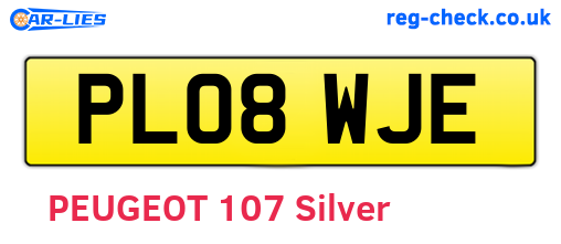 PL08WJE are the vehicle registration plates.