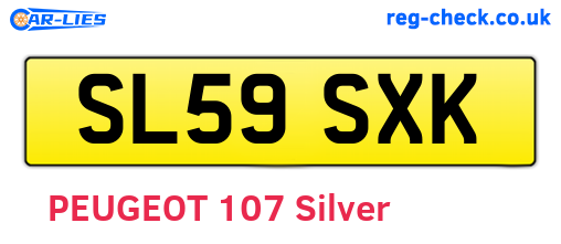 SL59SXK are the vehicle registration plates.