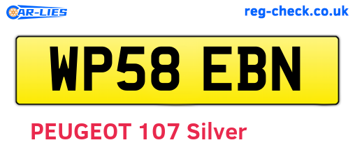 WP58EBN are the vehicle registration plates.