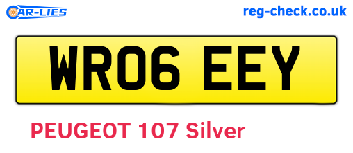 WR06EEY are the vehicle registration plates.