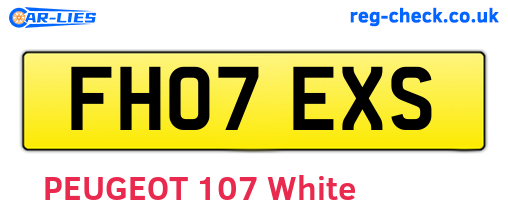 FH07EXS are the vehicle registration plates.