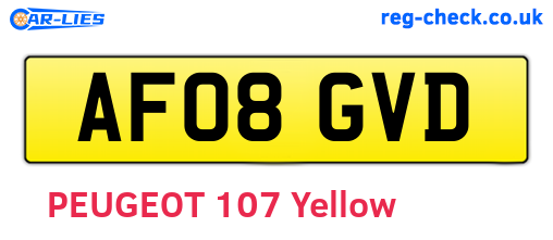 AF08GVD are the vehicle registration plates.