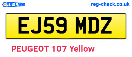 EJ59MDZ are the vehicle registration plates.