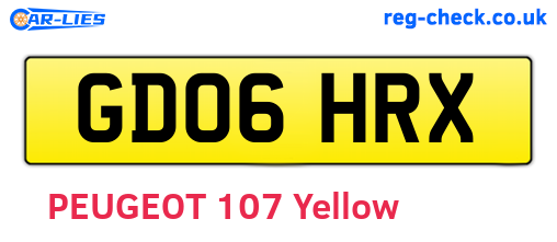GD06HRX are the vehicle registration plates.
