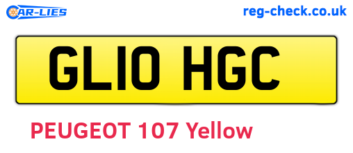 GL10HGC are the vehicle registration plates.