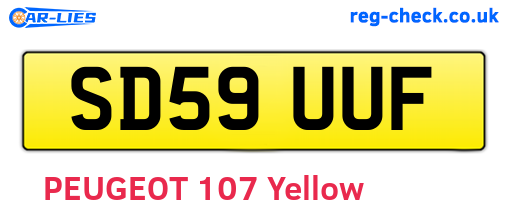 SD59UUF are the vehicle registration plates.