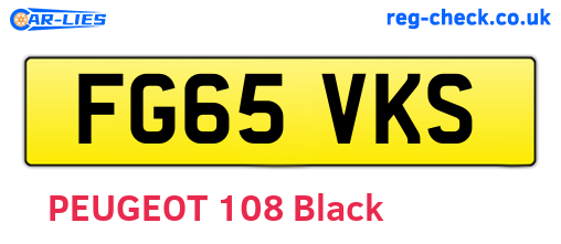 FG65VKS are the vehicle registration plates.