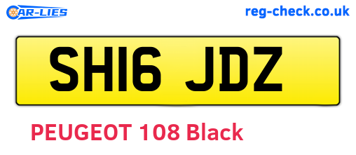 SH16JDZ are the vehicle registration plates.