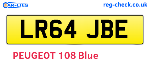LR64JBE are the vehicle registration plates.