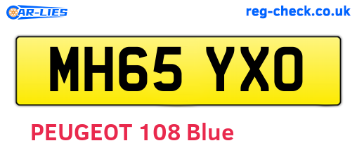MH65YXO are the vehicle registration plates.