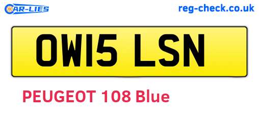 OW15LSN are the vehicle registration plates.