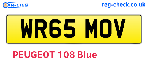 WR65MOV are the vehicle registration plates.