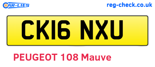 CK16NXU are the vehicle registration plates.