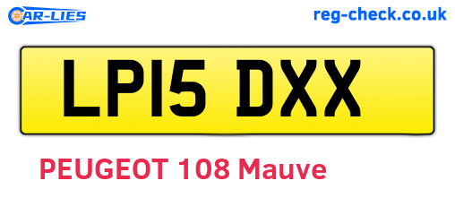 LP15DXX are the vehicle registration plates.