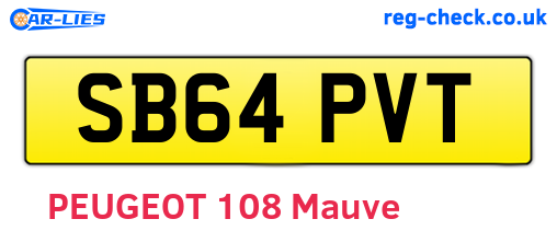 SB64PVT are the vehicle registration plates.