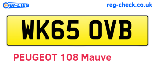 WK65OVB are the vehicle registration plates.