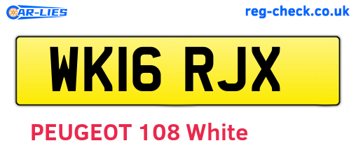 WK16RJX are the vehicle registration plates.