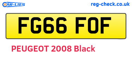 FG66FOF are the vehicle registration plates.