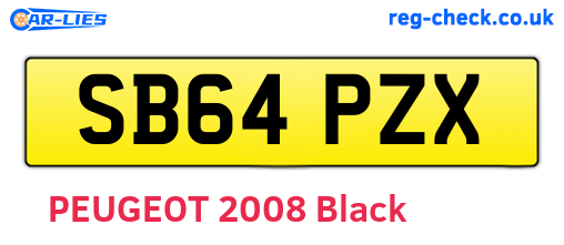 SB64PZX are the vehicle registration plates.