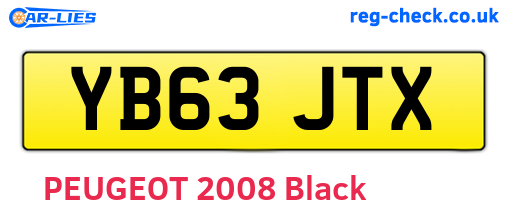 YB63JTX are the vehicle registration plates.