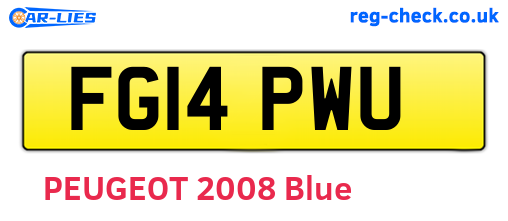 FG14PWU are the vehicle registration plates.