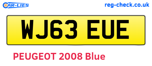 WJ63EUE are the vehicle registration plates.