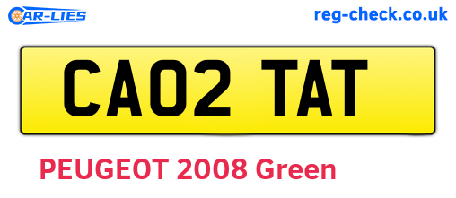 CA02TAT are the vehicle registration plates.