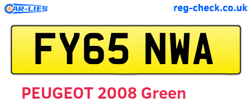 FY65NWA are the vehicle registration plates.