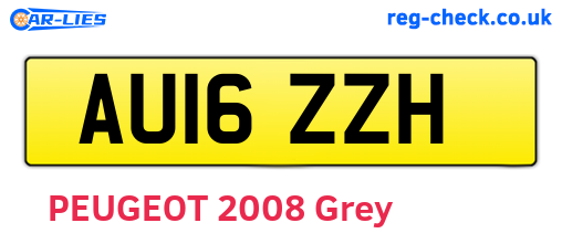 AU16ZZH are the vehicle registration plates.
