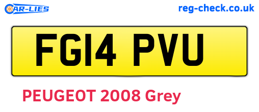 FG14PVU are the vehicle registration plates.