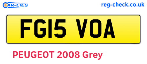 FG15VOA are the vehicle registration plates.